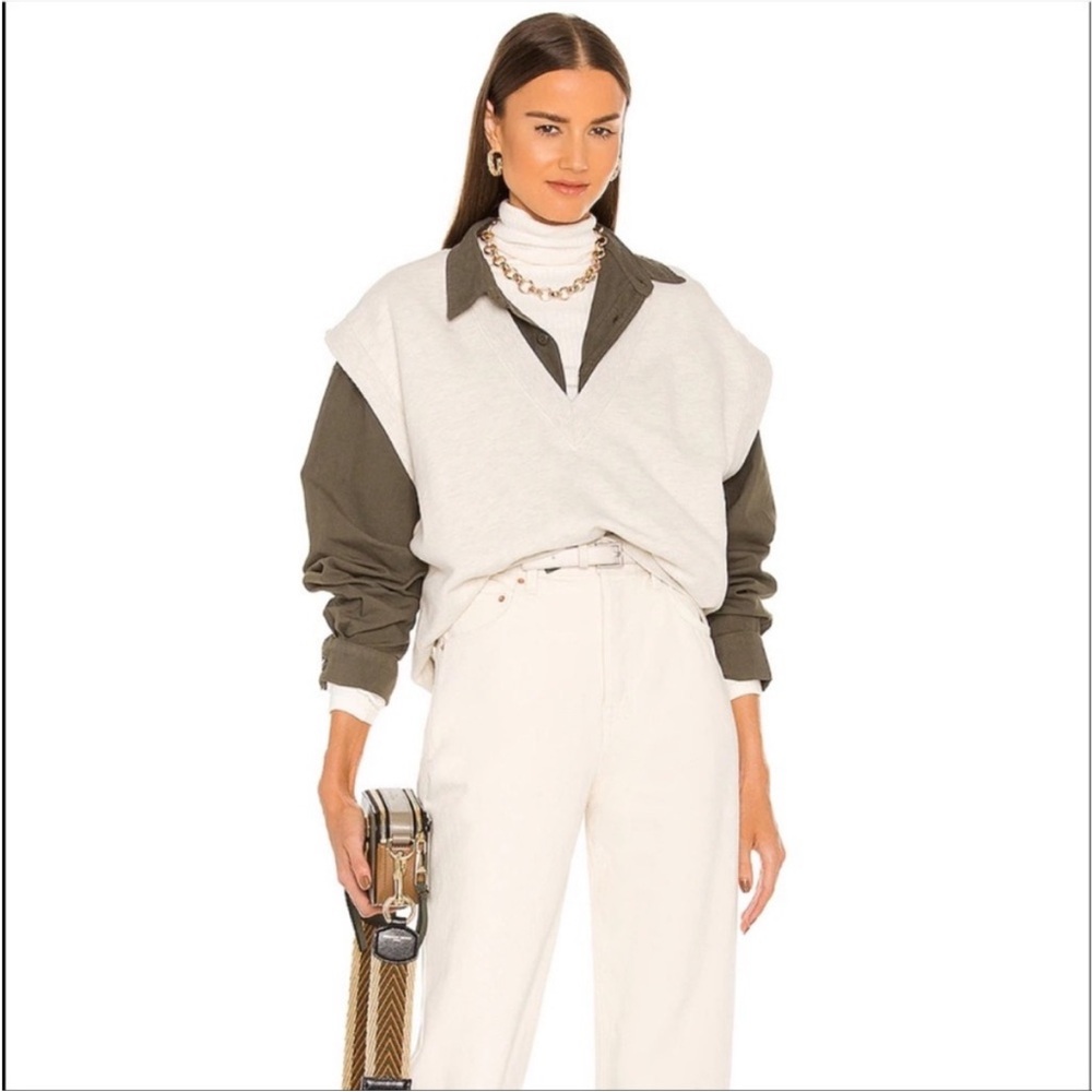 Like new Agolde Shaw Vest Oatmeal Heather Large $150